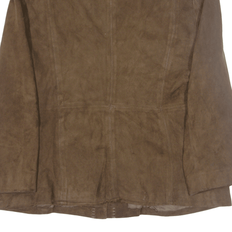 JOBIS Blazer Leather Jacket Brown Suede 90s Womens M