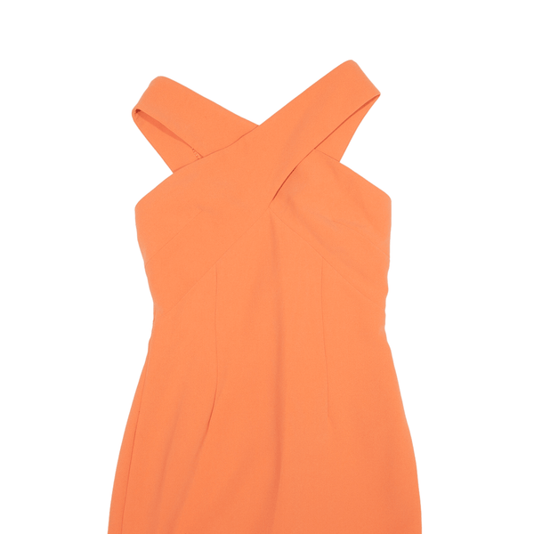 REISS Mini Dress Orange Sleeveless Short Womens UK 8