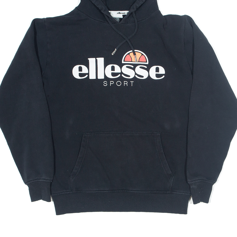 ELLESSE Sport Hoodie Black Pullover Womens UK 10