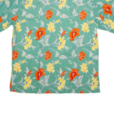 LET'S GO Hawaiian Shirt Green Floral Short Sleeve Mens 2XL