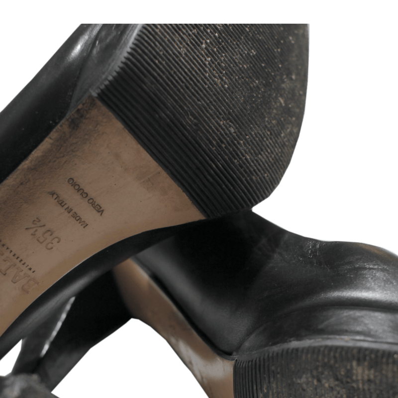 BALLY Womens Court Heels Black Leather UK 3