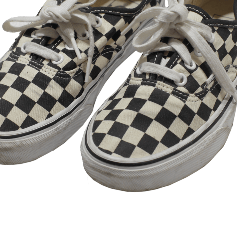 VANS Checkerboard Womens Sneaker Shoes Black Canvas UK 4