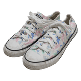 CONVERSE Shark Pattern Girls Sneaker Shoes White Canvas UK 4