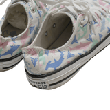 CONVERSE Shark Pattern Girls Sneaker Shoes White Canvas UK 4