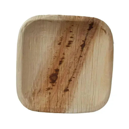 Dtocs Palm Leaf Plates 4 Inch Square (Pack 50) Tasting Plates | Bamboo Plate Like Compostable Disposable Wedding Plates For Serving Fruits, Cake, Dessert