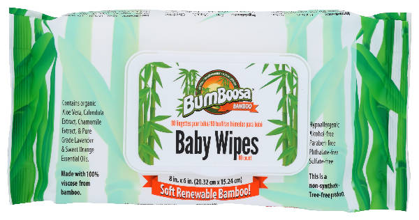 BumBoosa Bamboo Baby Wipes 80s - with Plastic Lid