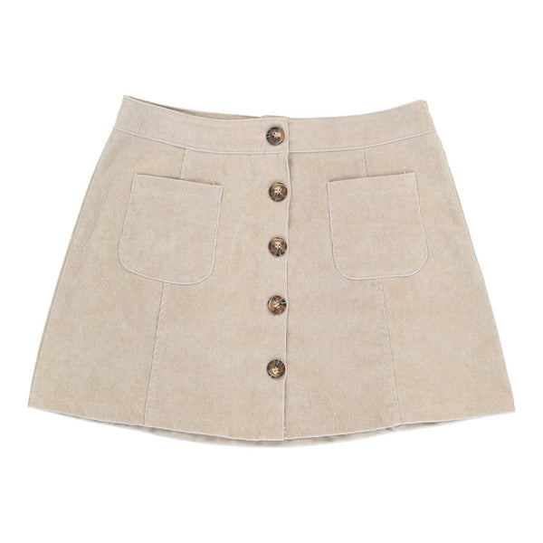 Milano Cord Skirt - 30W UK 10 Cream Cotton