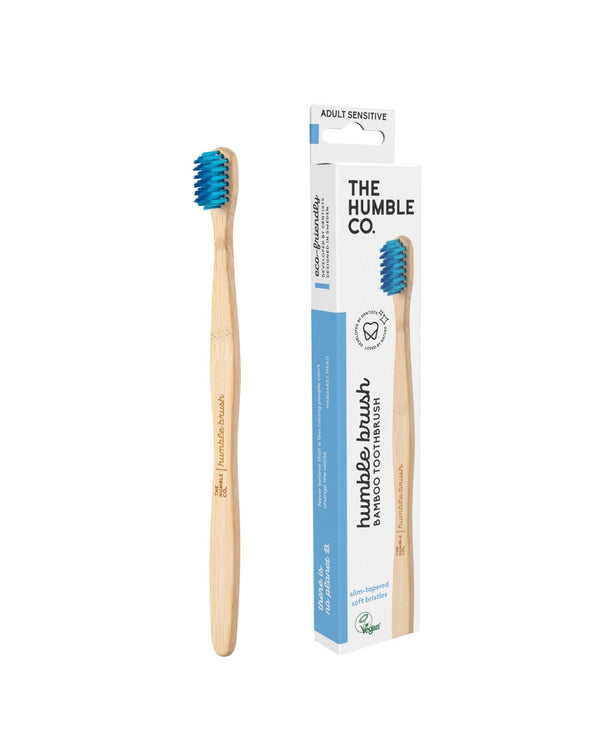 Adult Sensitive Bamboo Toothbrush - Blue - humble-usa