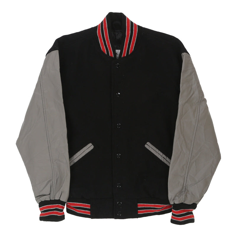 Vintage black Unbranded Varsity Jacket - mens small