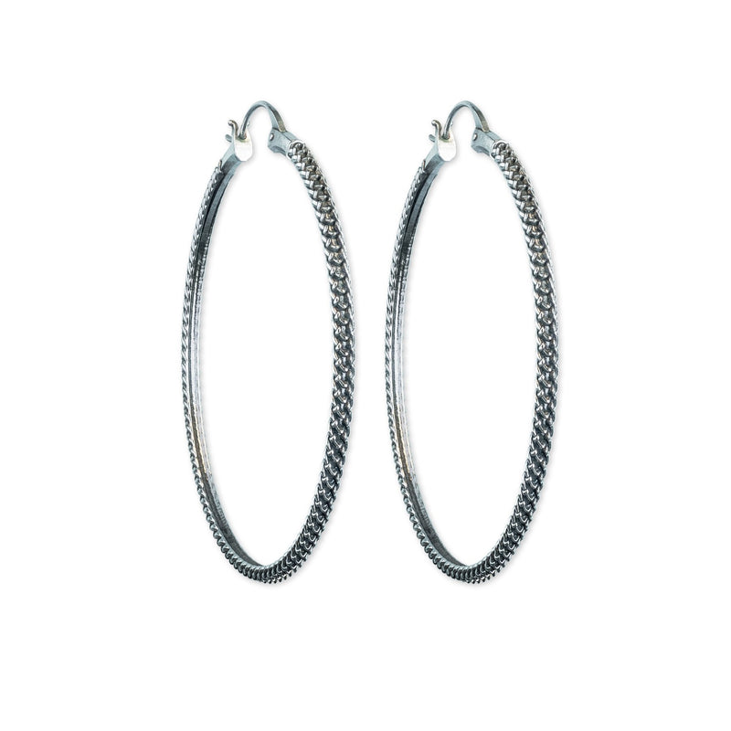 Anacita Braided Silver Hoop Earrings - Astor & Orion Ethically Made Jewelry