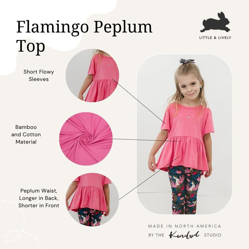 Baby/kid’s/youth Peplum Top | Flamingo Kid’s T-shirt Bamboo/cotton 5