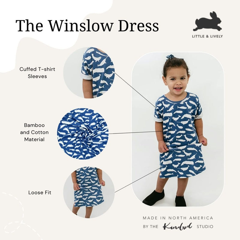 Baby/kid’s/youth Winslow Dress | Whales Girl’s Bamboo/cotton 4