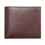 Wallet with Coin Pocket in Chestnut Brown with Blue