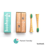 booheads - 2PK - Bamboo Electric Toothbrush Heads - Hybrid Edition | Compatible with Sonicare | Biodegradable Eco Friendly Sustainable - booheads