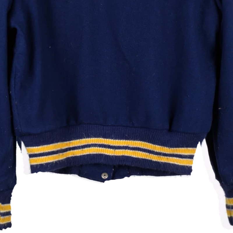 "Cammie" Unbranded Varsity Jacket - XS Navy Wool Blend
