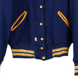 "Cammie" Unbranded Varsity Jacket - XS Navy Wool Blend