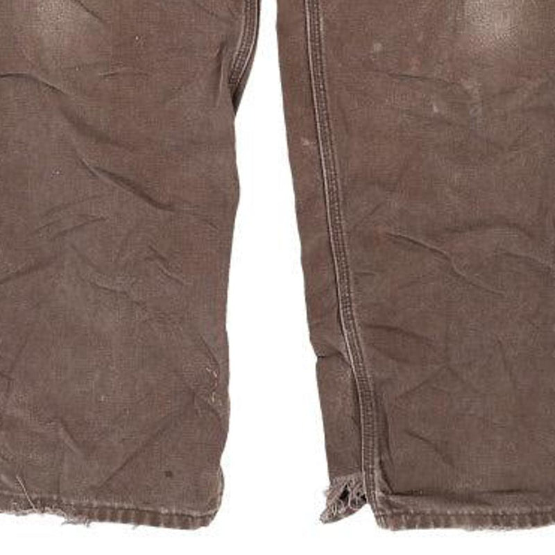 Heavily Worn Carhartt Carpenter Jeans - 35W 35L Brown Cotton