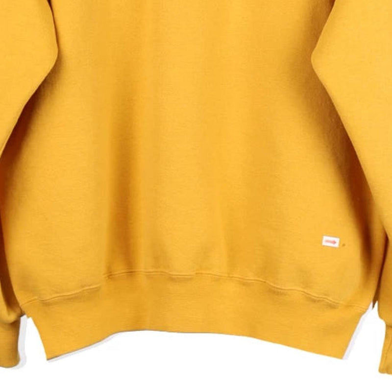 Vintage yellow Russell Athletic Sweatshirt - mens x-large