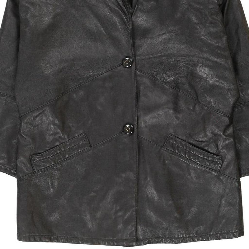 Vintage black Cavaliere Leather Jacket - mens xx-large