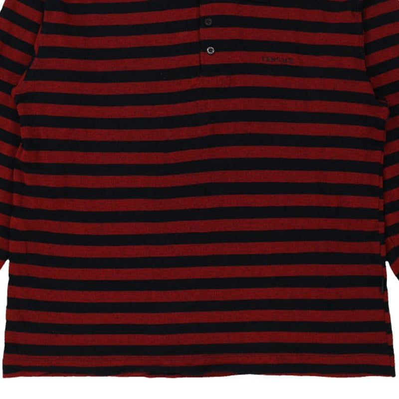 Vintage red Versace Jeans Couture Long Sleeve Polo Shirt - mens x-large