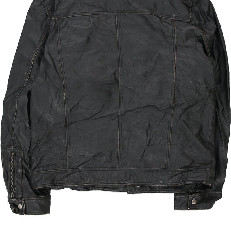 Vintage black Guess Leather Jacket - womens large