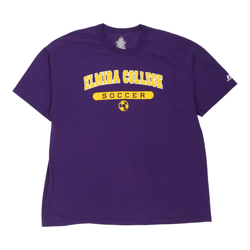 Vintage Elmira College Soccer Russell Athletic T-Shirt - XL Purple Cotton - Thrifted.com