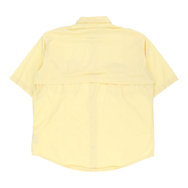 World Wide Sportsman Short Sleeve Shirt - Large Yellow Cotton - Thrifted.com