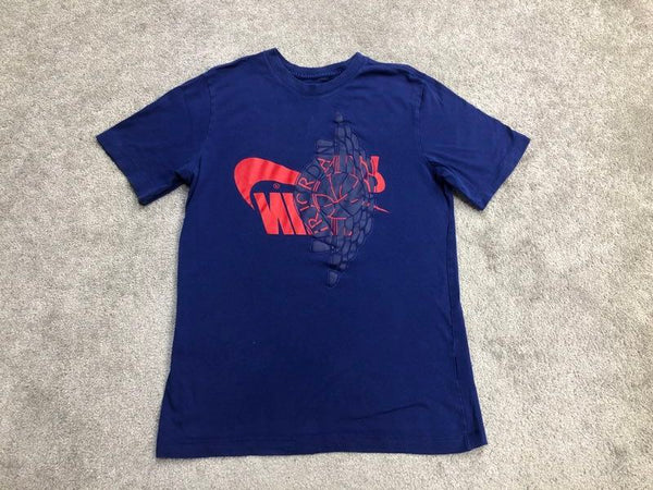 Nike Shirts Mens Small Blue Short Sleeve Pullover Crew Neck Graphic Tee Logo