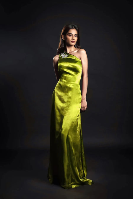 Enchanting Alchemist One Shoulder Satin Gown