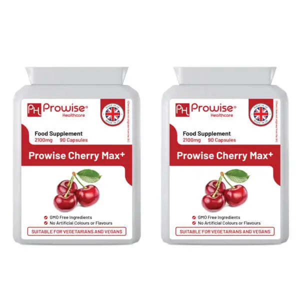 Cherry Max+ 2100mg 90 Capsules Pack Of 2 | Suitable For Vegetarians & Vegans | Made In UK