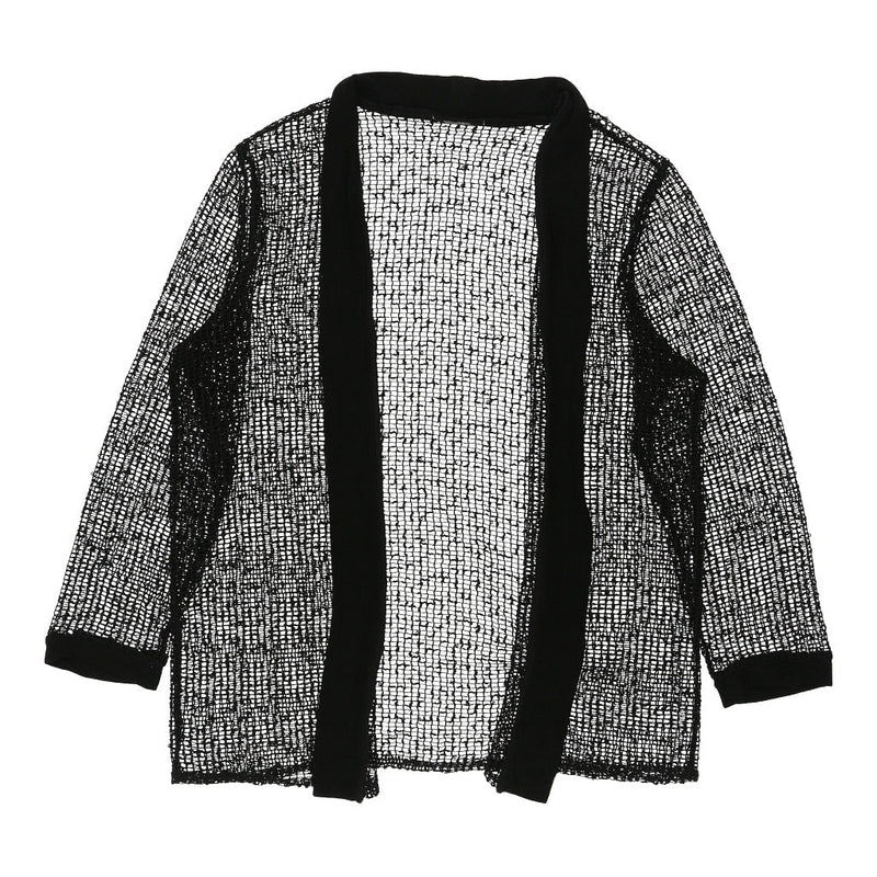 Vintage Unbranded Crochet Top - Medium Black Cotton