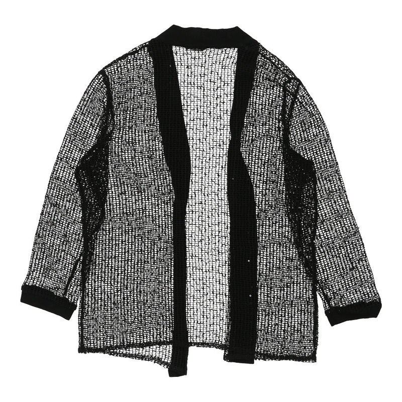 Vintage Unbranded Crochet Top - Medium Black Cotton