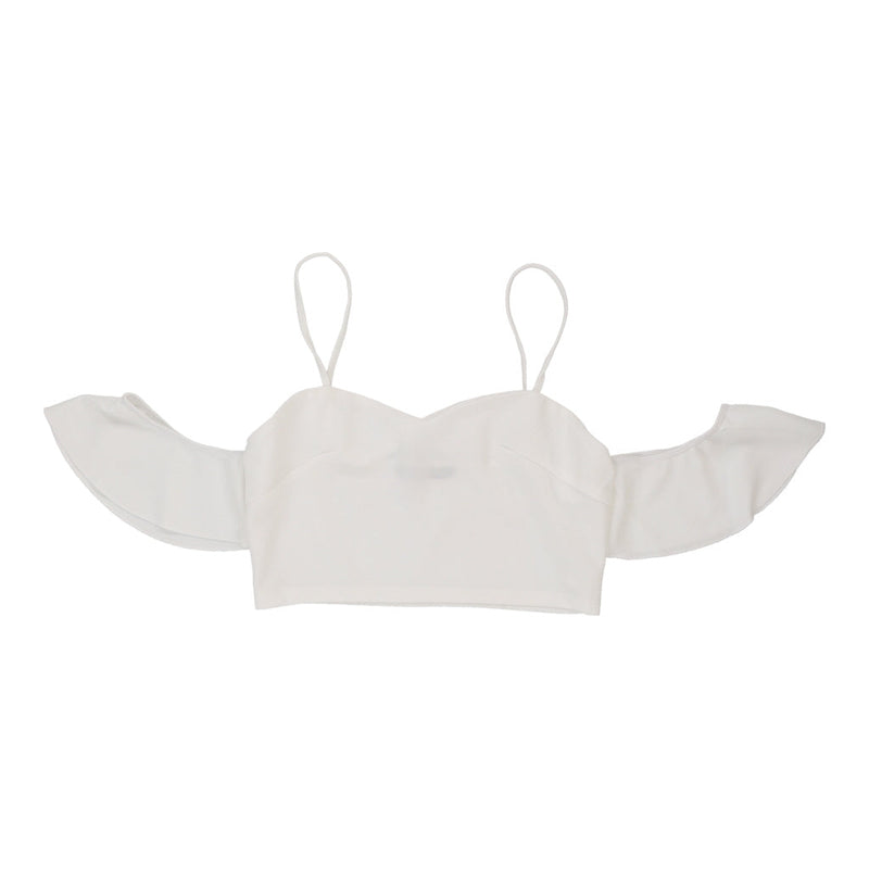 UNBRANDED Womens Crop Top - Medium Polyester White
