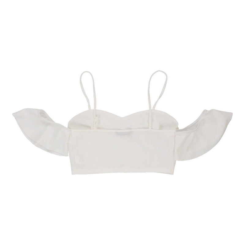 UNBRANDED Womens Crop Top - Medium Polyester White