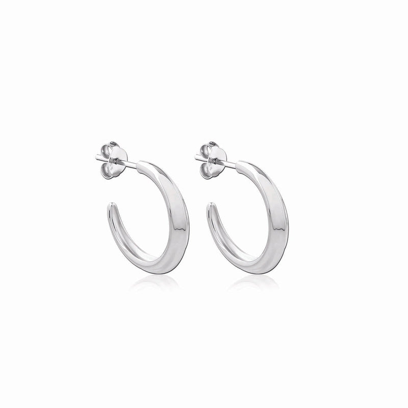 Crescent Hoop Earrings in Silver, Small - Astor & Orion Ethically Made Jewelry