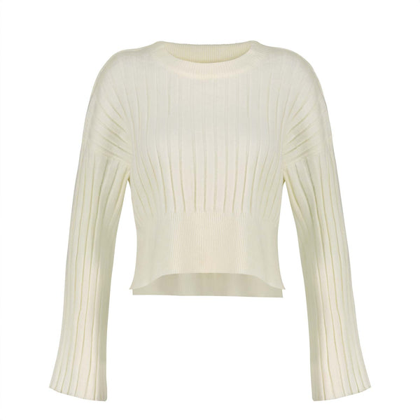 Cropped Cotton Sweater