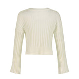 Cropped Cotton Sweater