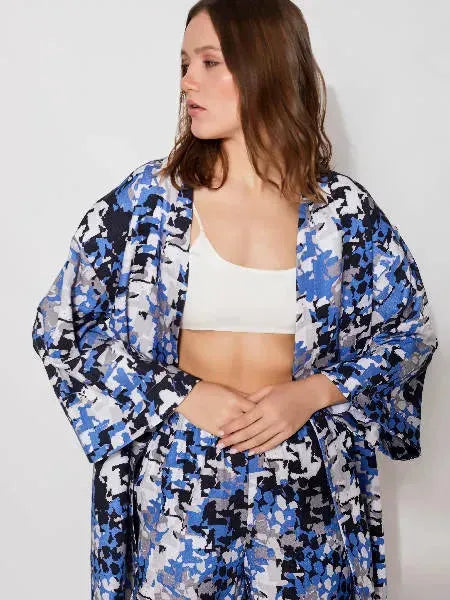 Oasis Printed Kimono Robe