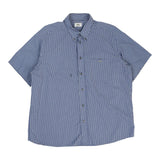 Lacoste Checked Check Shirt - Large Blue Cotton
