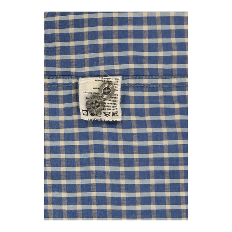 Lacoste Checked Check Shirt - Large Blue Cotton