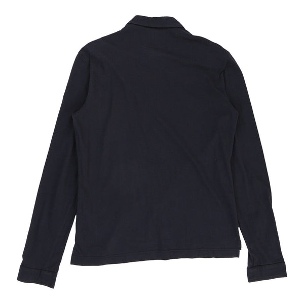 Dolce & Gabbana Long Sleeve Polo Shirt - 3XL Navy Cotton
