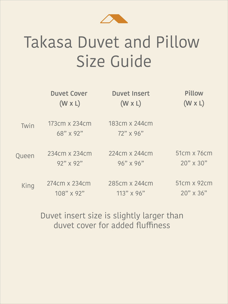 Takasa Organic Cotton and Wool Duvet Insert