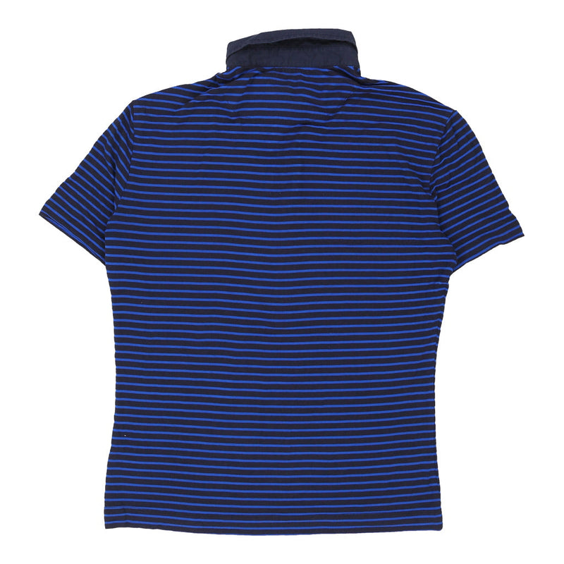 Versace Jeans Couture Striped Polo Shirt - Medium Blue Cotton