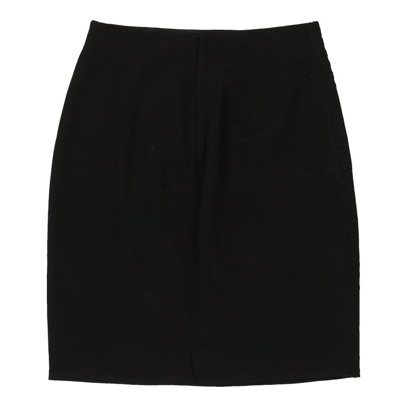 Gianni Versace Embroidered Skirt - 28W UK 8 Black Wool Blend