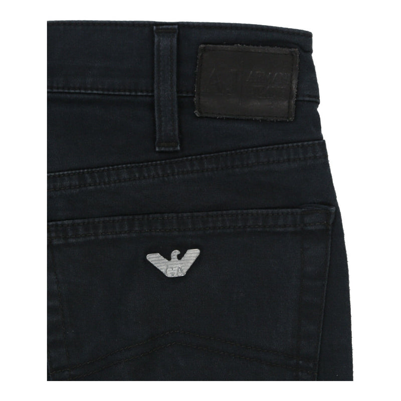 Comfort Fit Armani Jeans Jeans - 28W 32L Black Cotton
