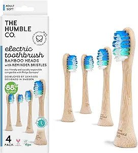 Electric Bamboo Replaceable Head Fading Bristle - 4 pack