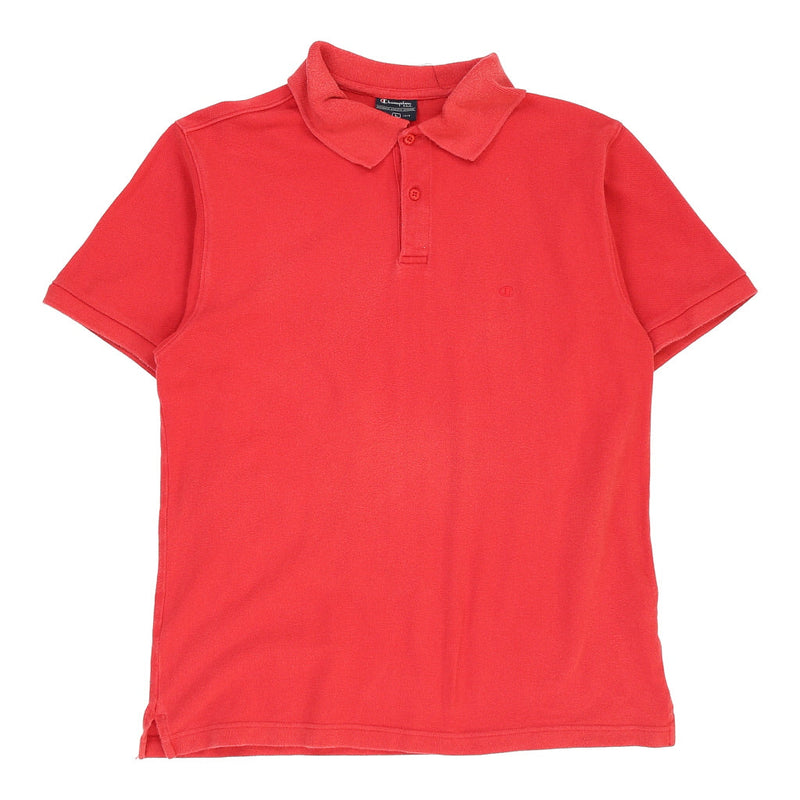Vintage Champion Polo Shirt - Large Red Cotton