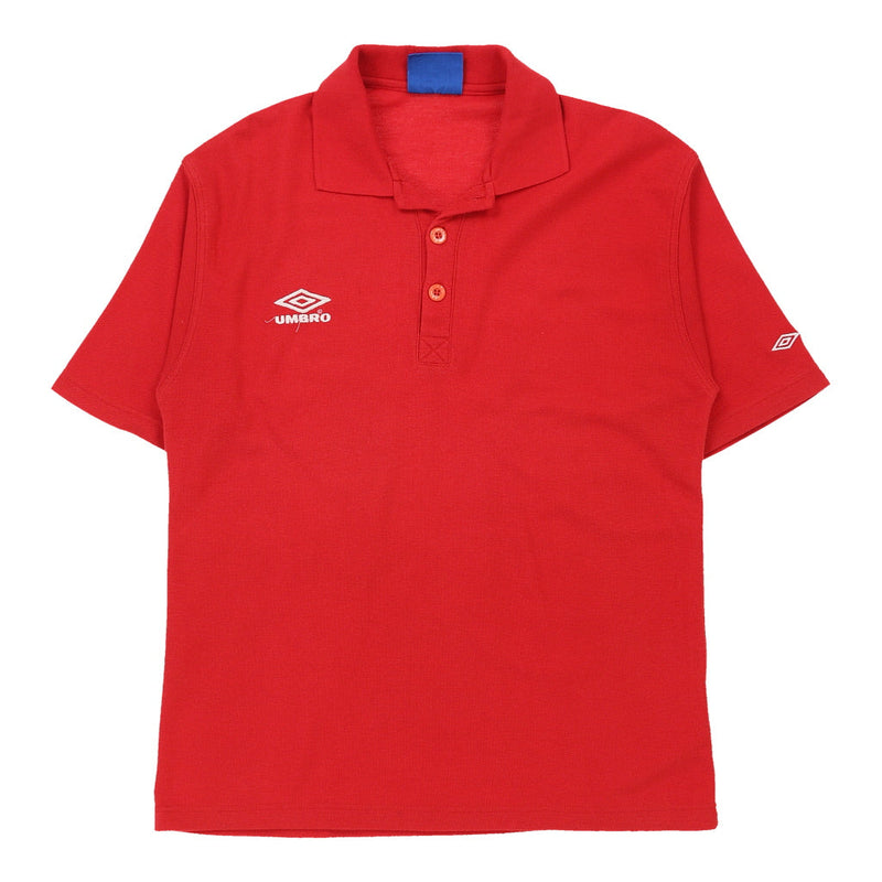 UMBRO Mens Polo Shirt - Large Cotton Red