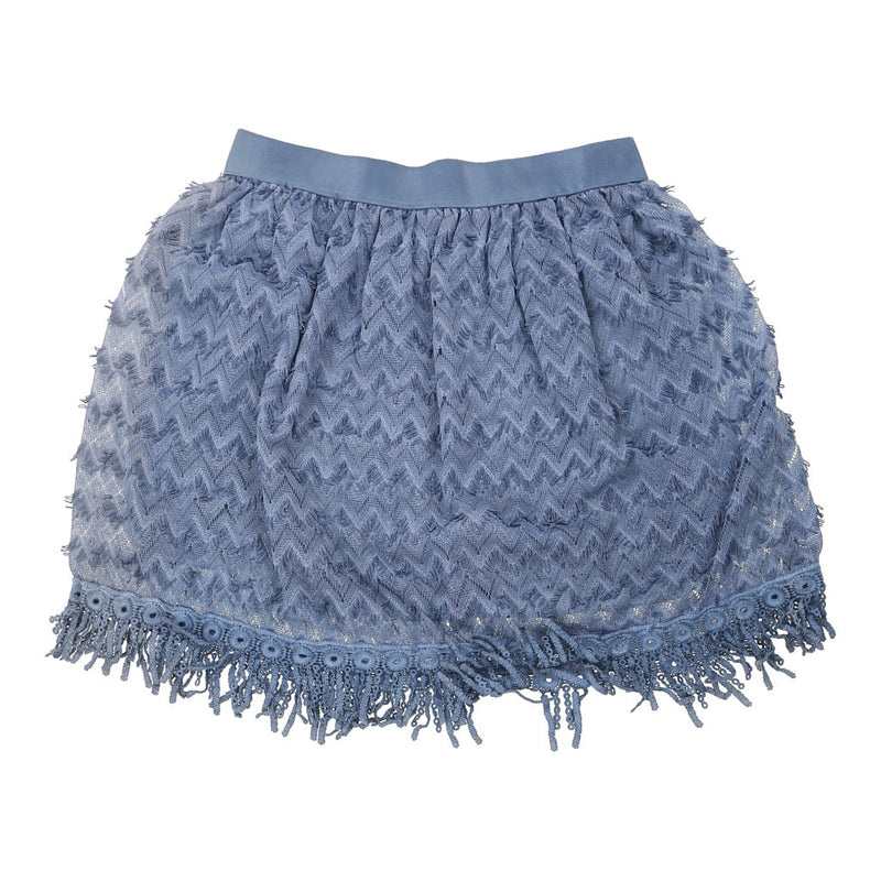 Vintage Unbranded Skirt - Small UK 8 Blue Cotton