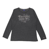 Vintage Champion Long Sleeve T-Shirt - 2XL Grey Cotton